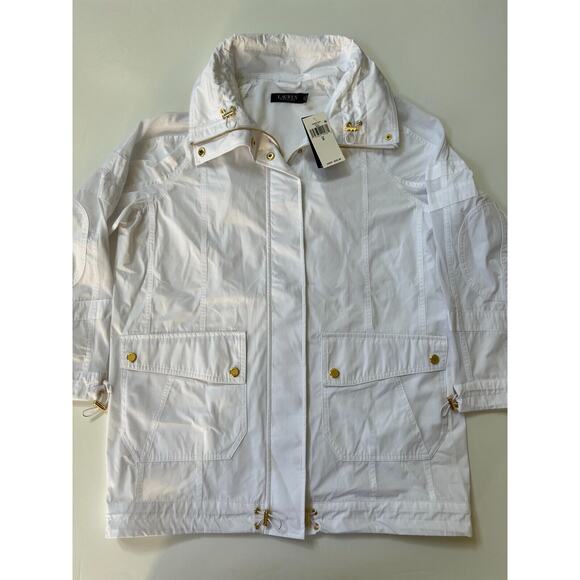 Lauren Ralph Lauren Women White Full Zip Windbreaker Jacket Size S NWT $295 - Picture 8 of 12